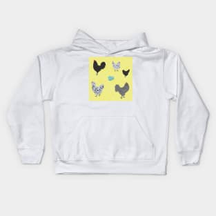 BBS Ameraucana Pattern Yellow Kids Hoodie